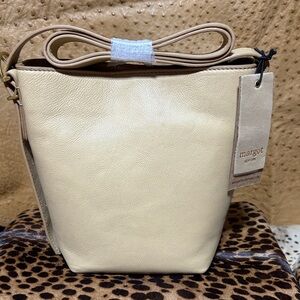 Margot Beige Leather Shoulder Bag